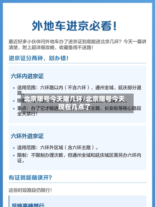 北京限号今天限几环/北京限号今天现在几点了