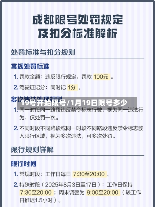 19号开始限号/1月19日限号多少-第2张图片