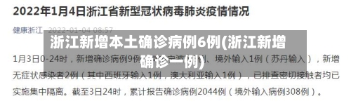 浙江新增本土确诊病例6例(浙江新增确诊一例)-第2张图片