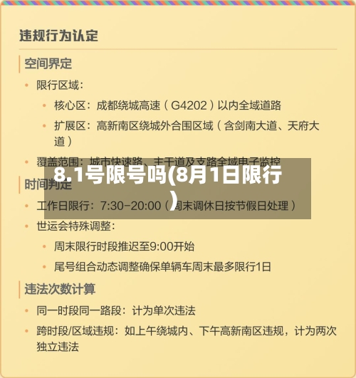 8.1号限号吗(8月1日限行)