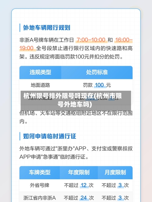 杭州限号排外限号吗现在(杭州市限号外地车吗)