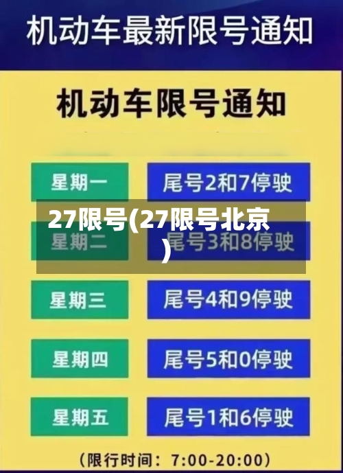 27限号(27限号北京)-第3张图片