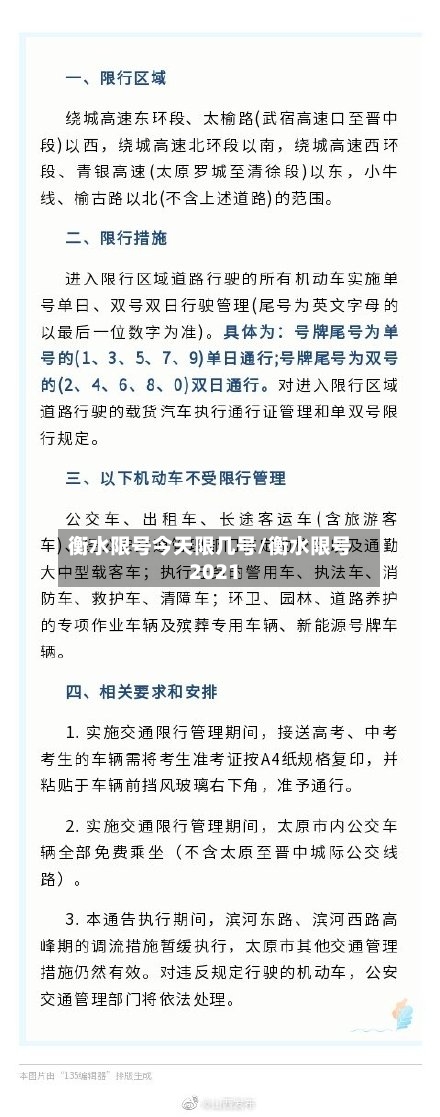 衡水限号今天限几号/衡水限号2021
