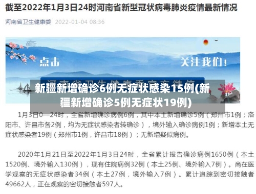 新疆新增确诊6例无症状感染15例(新疆新增确诊5例无症状19例)