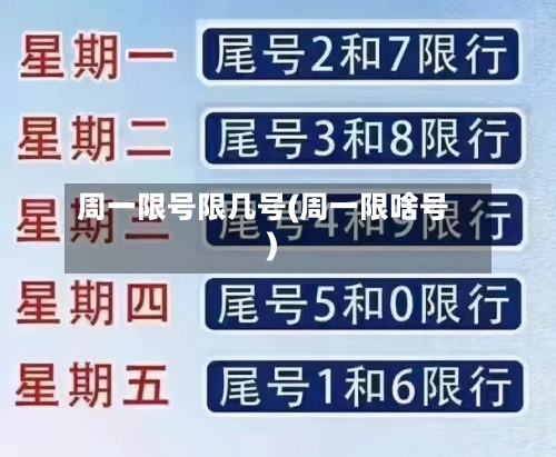 周一限号限几号(周一限啥号)