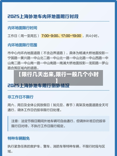 【限行几天出来,限行一般几个小时】