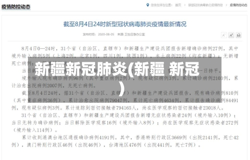 新疆新冠肺炎(新疆 新冠)-第3张图片