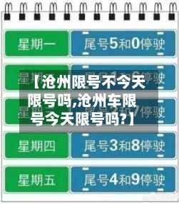 【沧州限号不今天限号吗,沧州车限号今天限号吗?】-第3张图片