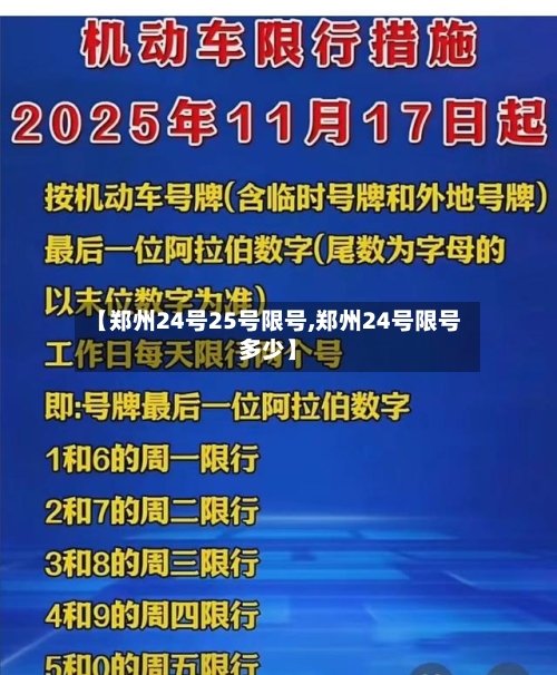 【郑州24号25号限号,郑州24号限号多少】-第3张图片