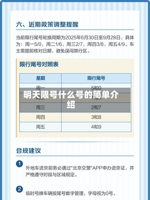 明天限号什么号的简单介绍