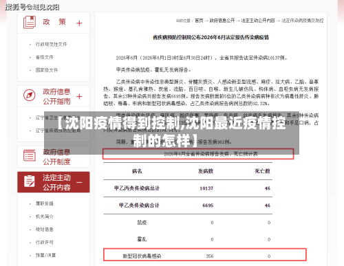 【沈阳疫情得到控制,沈阳最近疫情控制的怎样】-第2张图片