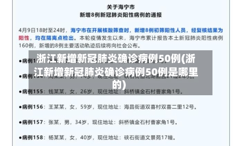 浙江新增新冠肺炎确诊病例50例(浙江新增新冠肺炎确诊病例50例是哪里的)