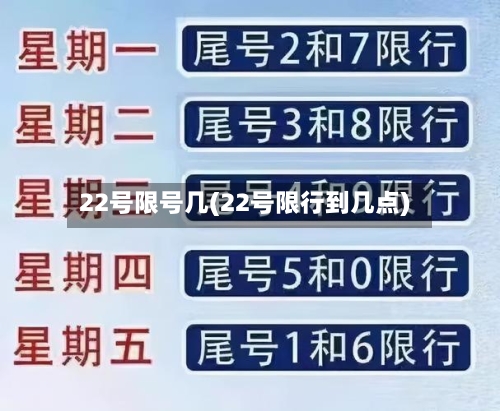 22号限号几(22号限行到几点)