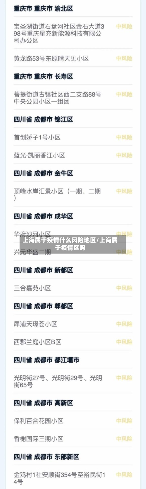 上海属于疫情什么风险地区/上海属于疫情区吗