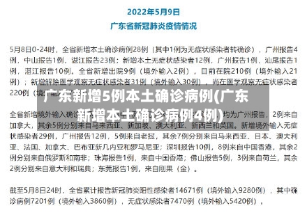 广东新增5例本土确诊病例(广东新增本土确诊病例4例)
