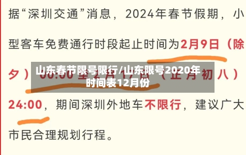 山东春节限号限行/山东限号2020年时间表12月份