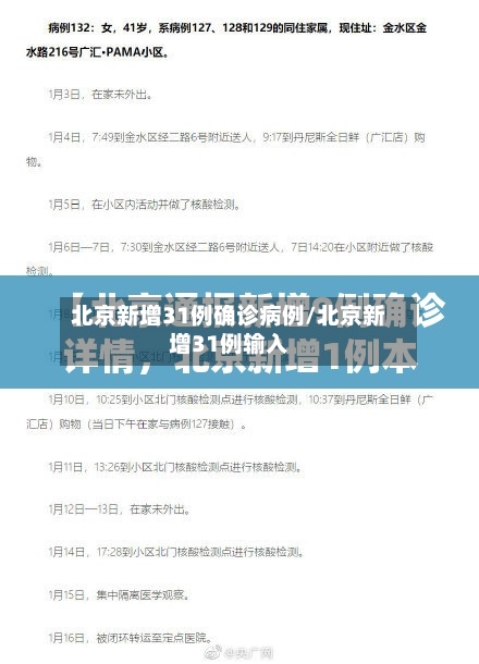 北京新增31例确诊病例/北京新增31例输入-第2张图片