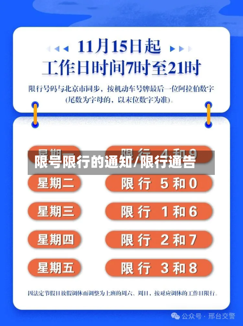 限号限行的通知/限行通告