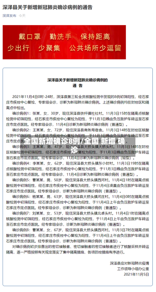 全国新增确诊8例/全国 新增 确诊