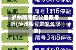 泸州限号四公里限号吗(泸州限号是怎么限的)