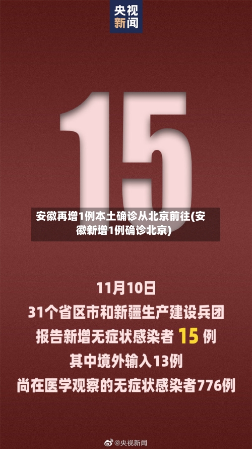 安徽再增1例本土确诊从北京前往(安徽新增1例确诊北京)