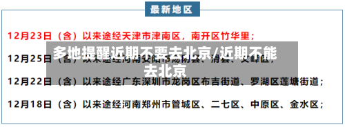 多地提醒近期不要去北京/近期不能去北京
