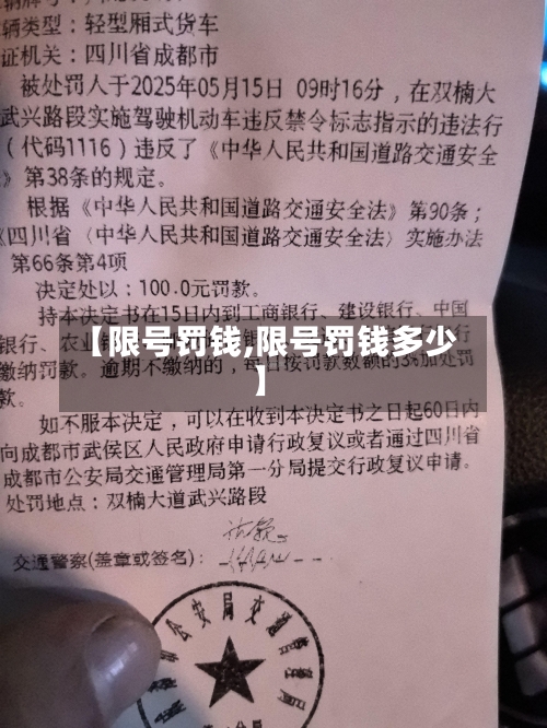 【限号罚钱,限号罚钱多少】