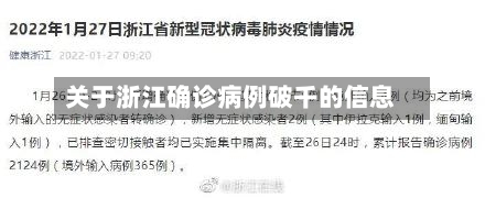 关于浙江确诊病例破千的信息