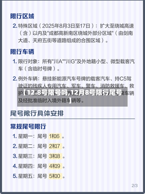 【12.8号限号吗,12月8号限行尾号】