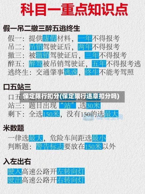 保定限行扣分(保定限行违章扣分吗)