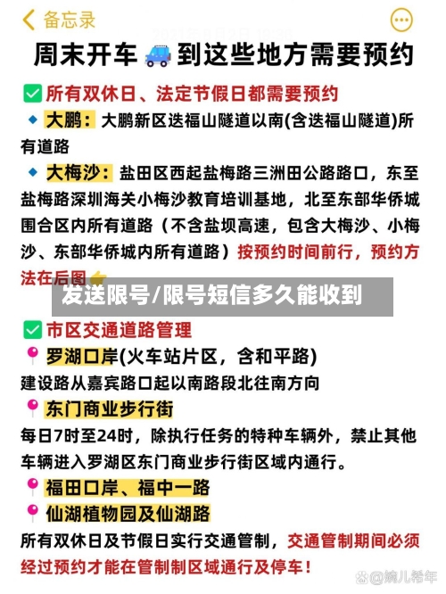 发送限号/限号短信多久能收到