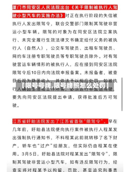 【限号号牌,限号牌照怎么处罚】-第2张图片