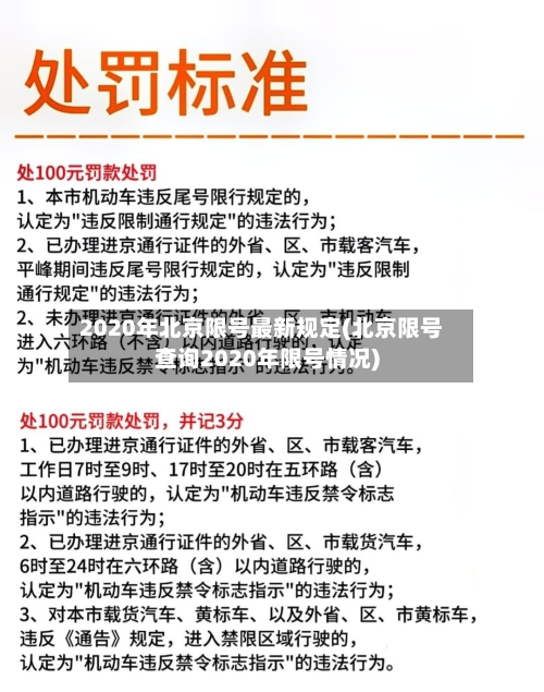 2020年北京限号最新规定(北京限号查询2020年限号情况)