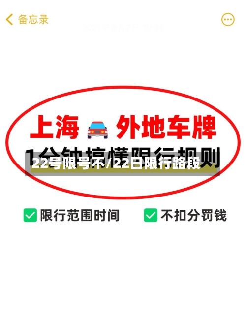 22号限号不/22日限行路段-第2张图片