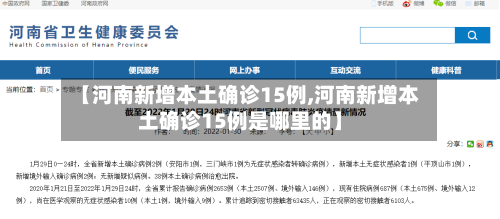 【河南新增本土确诊15例,河南新增本土确诊15例是哪里的】-第2张图片